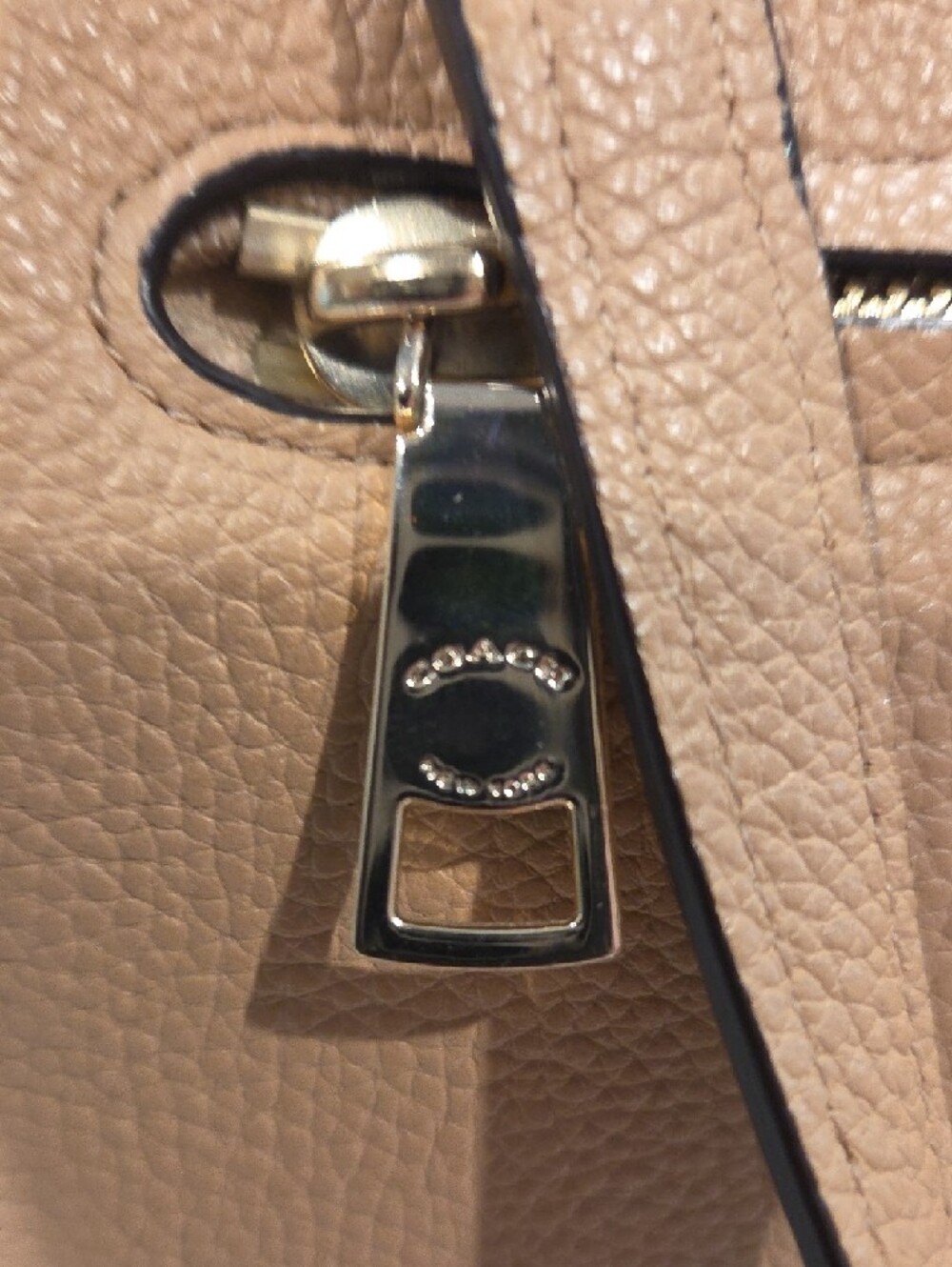 Coach Pebble Leather Tote in Camel Tan - Picture 3 of 9